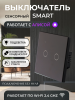 Выключатель сенсорный 2 кнопки Wi-Fi, черный, стекло, 86*86, с подсветкой "BEEZMOTO"