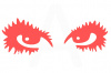 Наклейка декор EYES (18х6см, красная) (#HQ5)