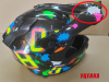 Шлем кроссовый подростковый, черный глянец с кляксами, S "Casco"( трещина козырька)