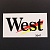 Наклейка логотип WEST (10x5см, серые) (#3047)