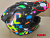 Шлем кроссовый подростковый, черный глянец с кляксами, S "Casco"( трещина козырька)